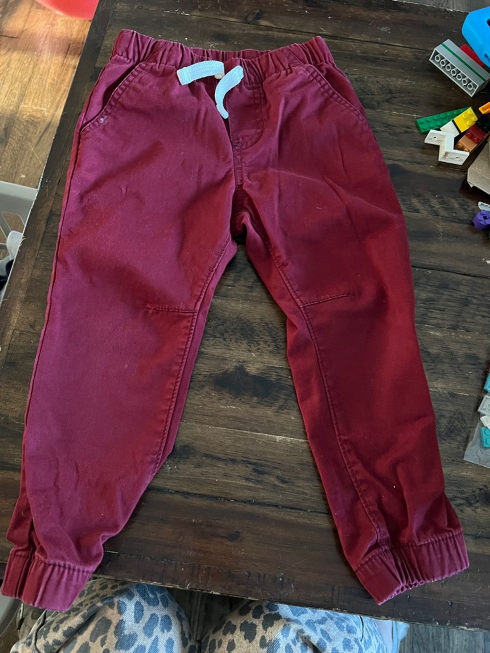 Cat & Jack Burgundy Jogger Pants with White Drawstring